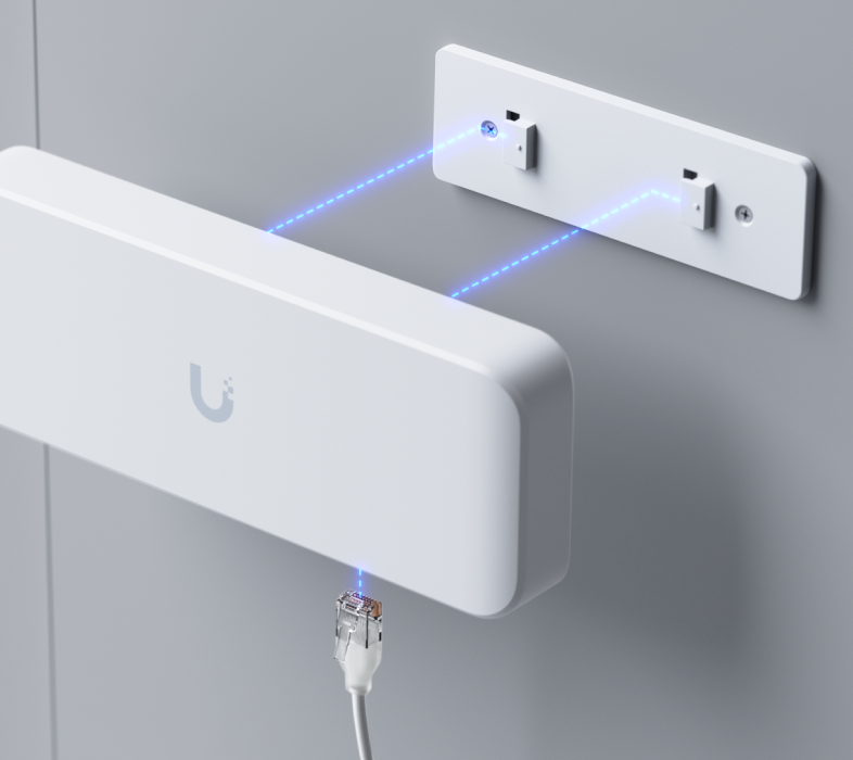 Wandbeugel en bevestiging van de UniFi Switch Flex 2.5G