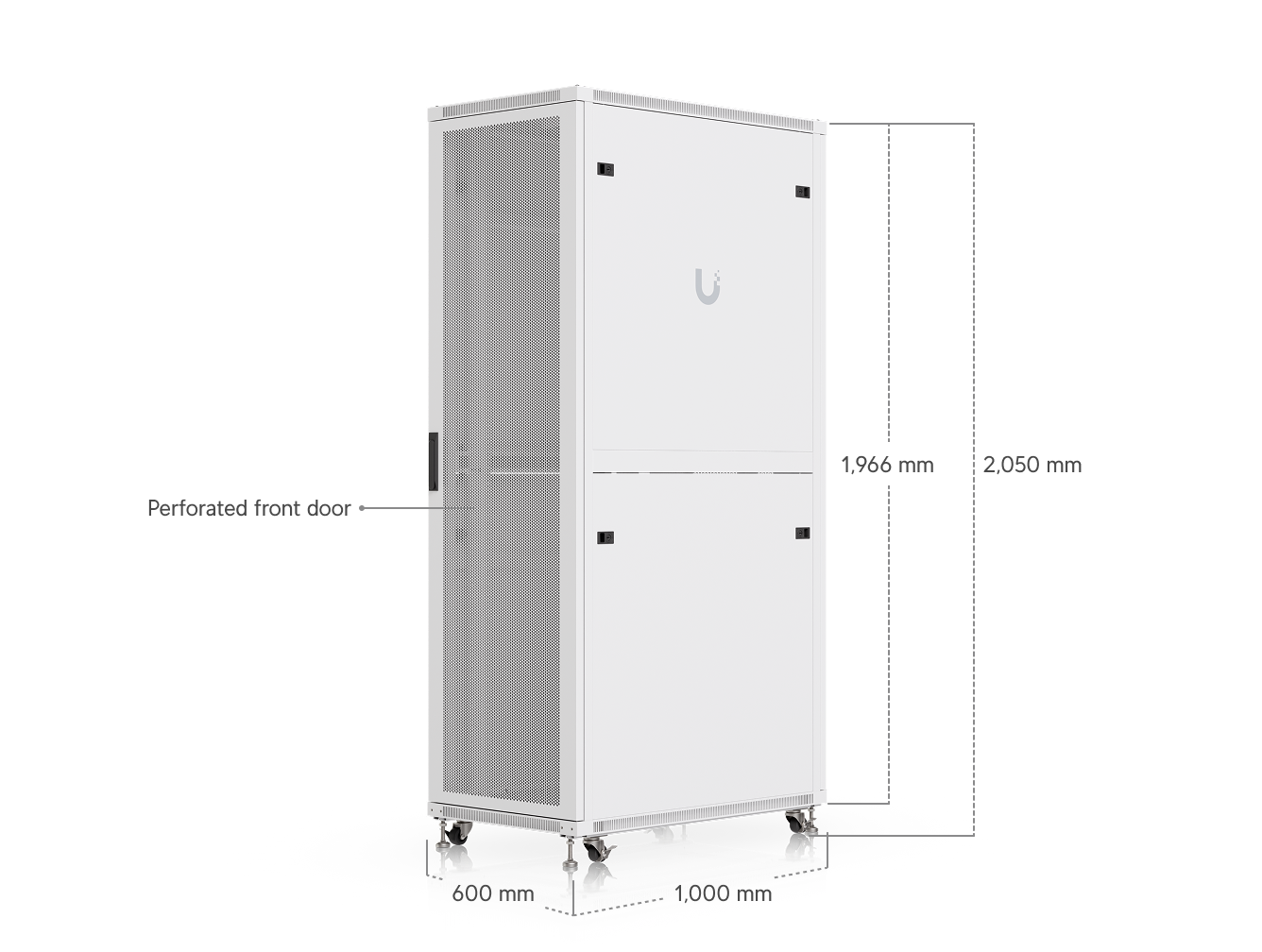 42U Rack Cabinet, 1,000 mm, Perforated Door