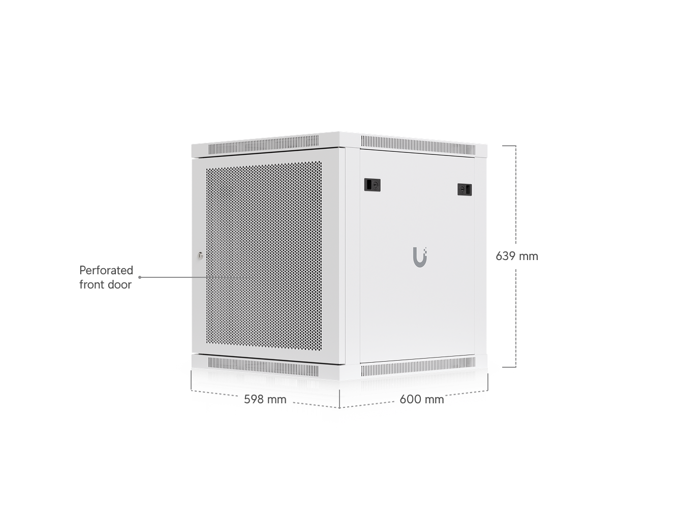 12U Rack Cabinet, 600 mm, Perforated Door