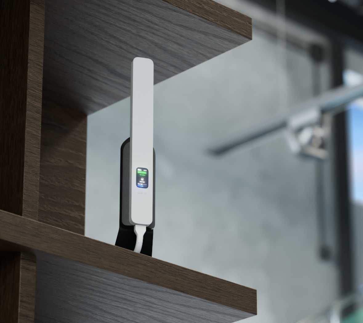UniFi 5G Backup geplaatst in een houten open kast