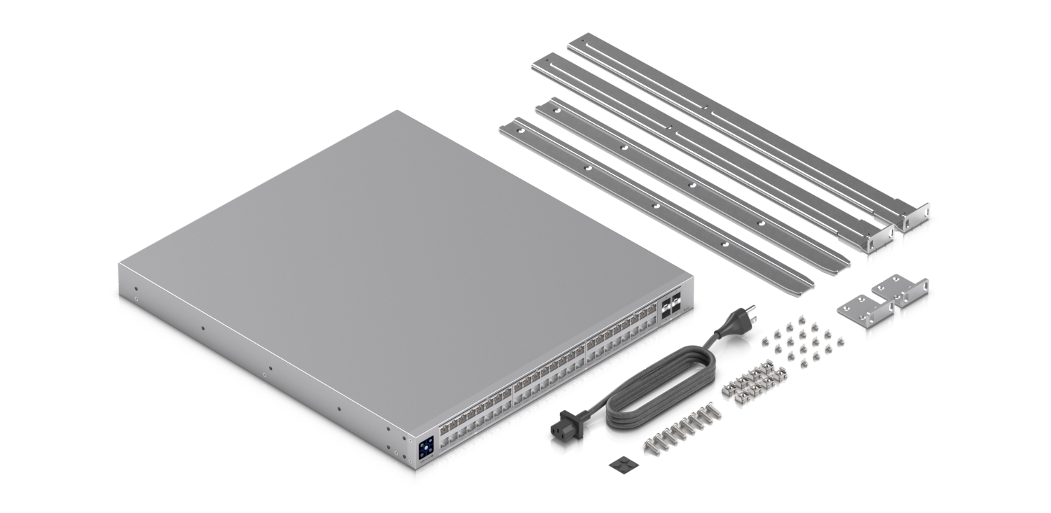 Ubiquiti UniFi Switch Pro XG 48 PoE USW-Pro-XG-48-PoE 包裝內容
