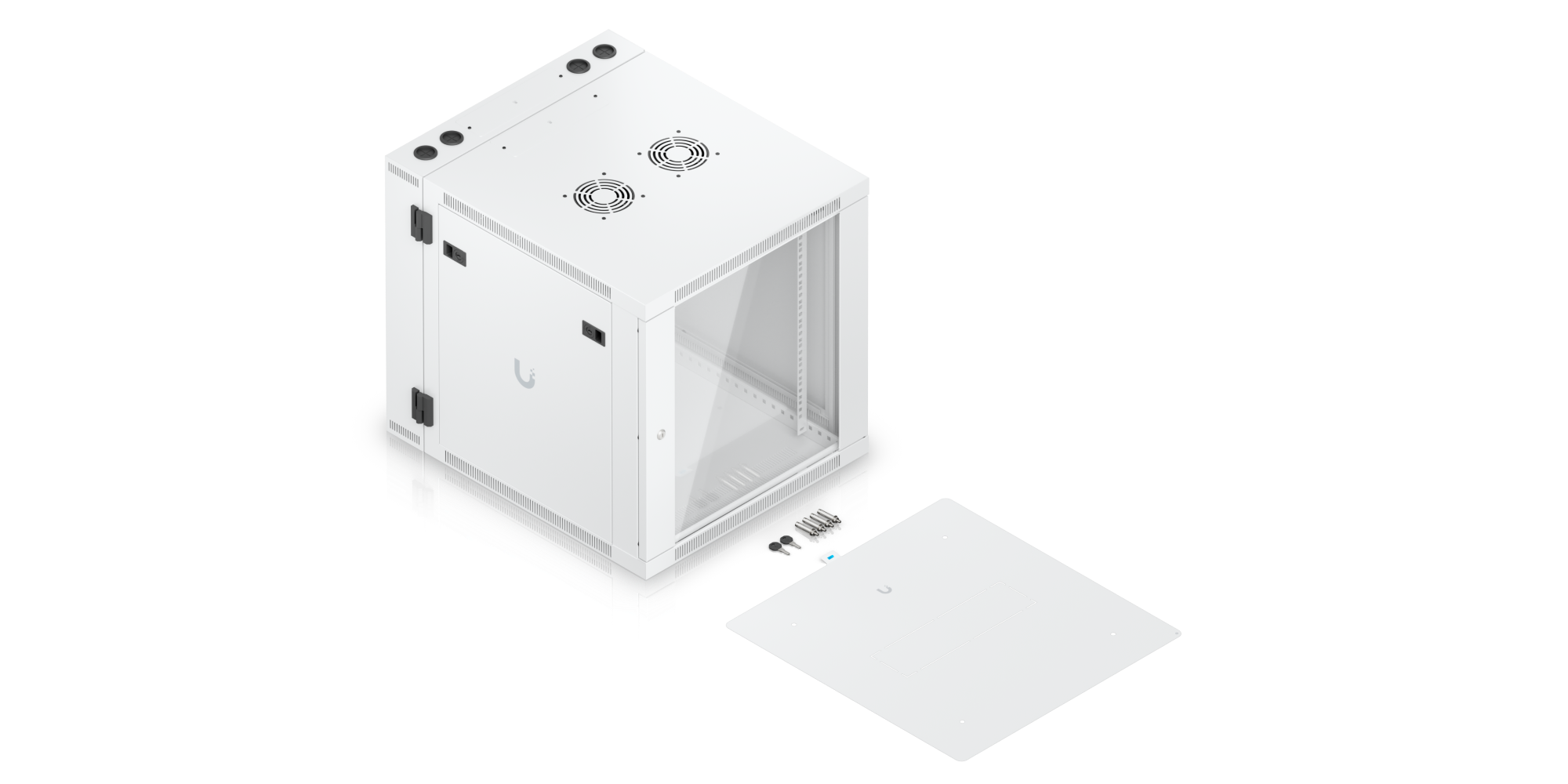 Ubiquiti UniFi 12U Rack Cabinet, 450 mm, Glass Door UACC-Rack-12U-Wall-SW-G 包裝內容